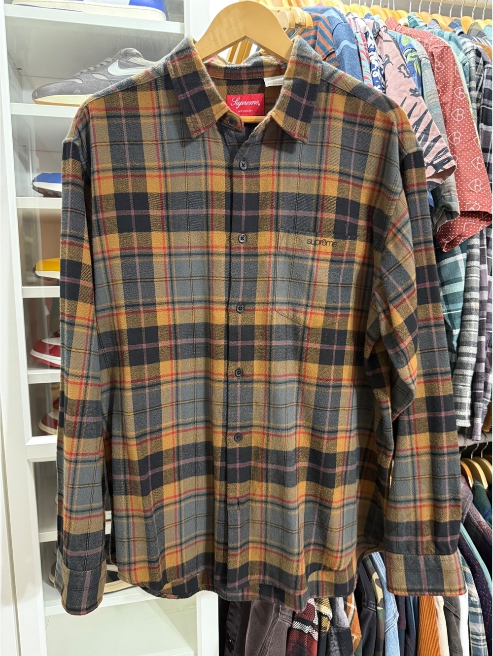 Supreme Tartan Flannel Button Up Shirt
